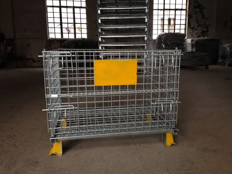 1200X1000 Collapsible European South America Storage Mesh Stackable Wire Cargo Metal Foldable Pallet Cages For Sale