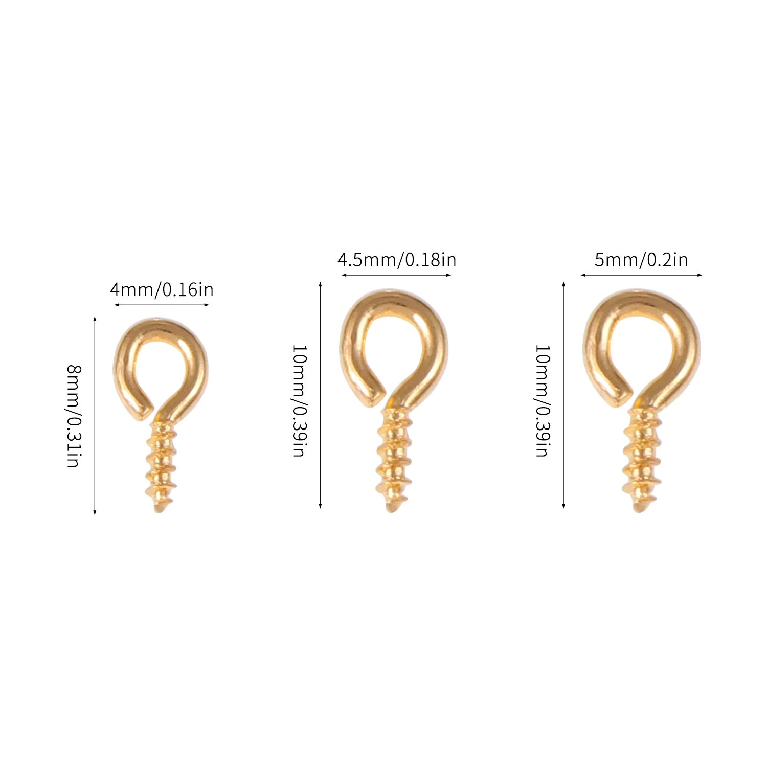 TikTok Hot Sale 100pcs/bag Mini Screw Eye Pins for Jewelry Making Pearl Beads Screw Threaded Hooks Eyelets Clasps Findings