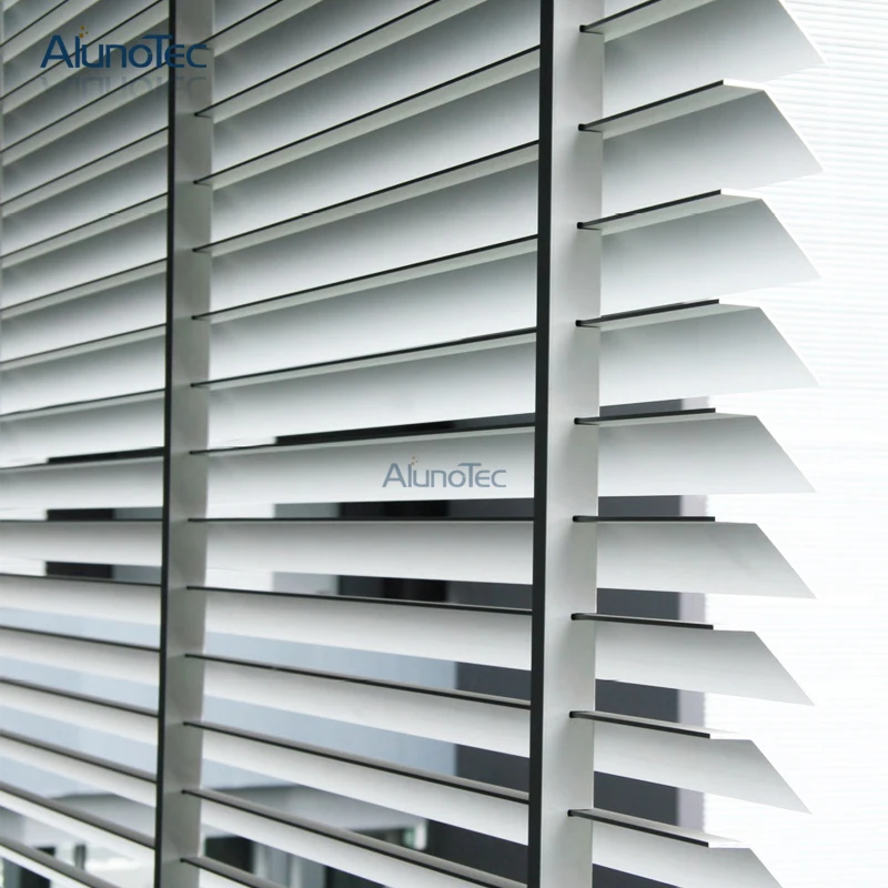 External Wall Aluminum Shutter Automatic Louver Fins for Sunshade