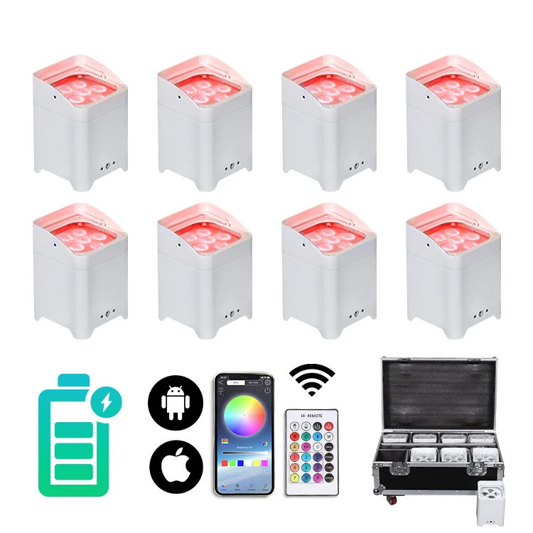 6*18 Вт Водонепроницаемый rgbw uv 6 в 1 уличный домашний Свадебный dmx dj wall par uplights battery wireless uplight