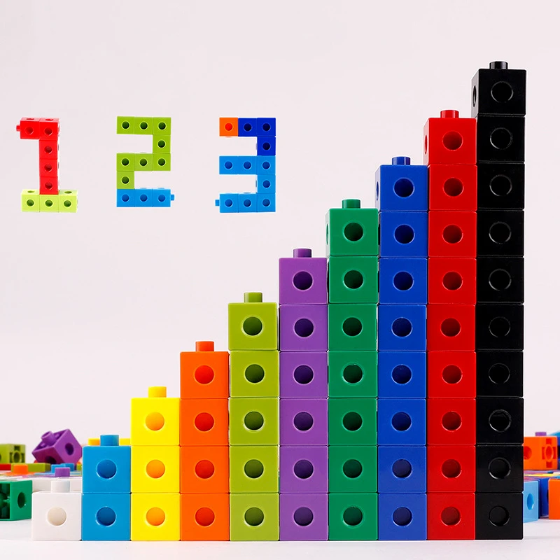 STEM Plastic DIY Toy Unlimited Creation Snap Unit Cubes Interlocking Building Set with Numberblocks Math Link Centimeter Cubes