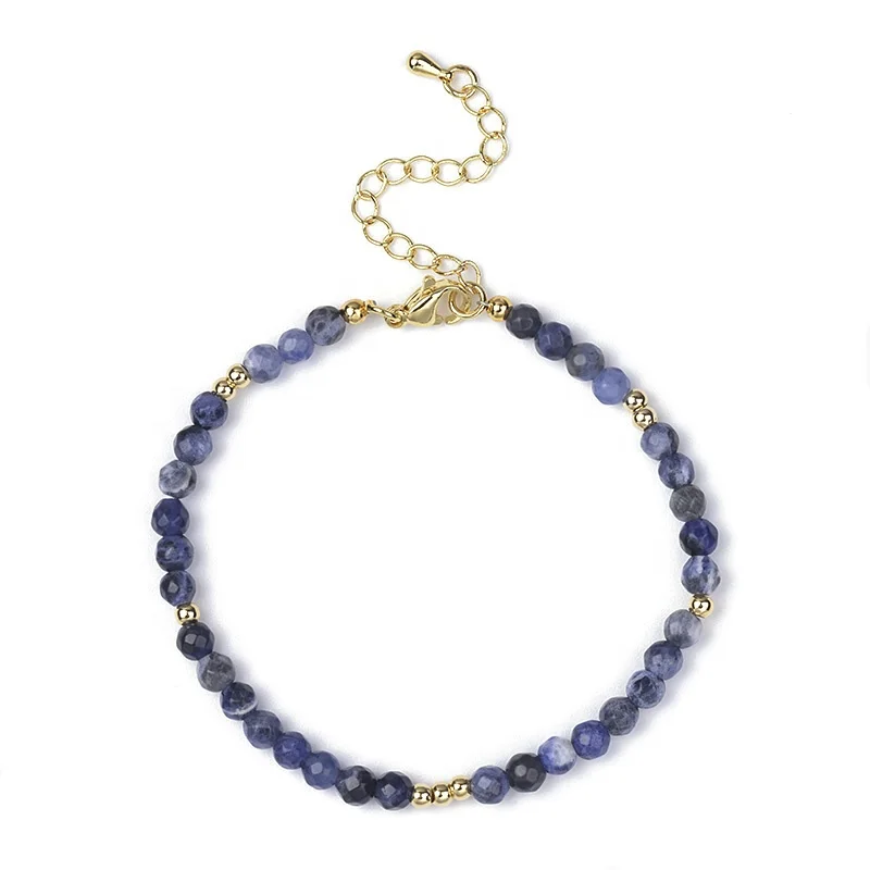 Cliobeads Lobster Clasp Brass Bracelet 4mm Mookaite Morganite Obsidian Small Nature Stone Beads Bracelets