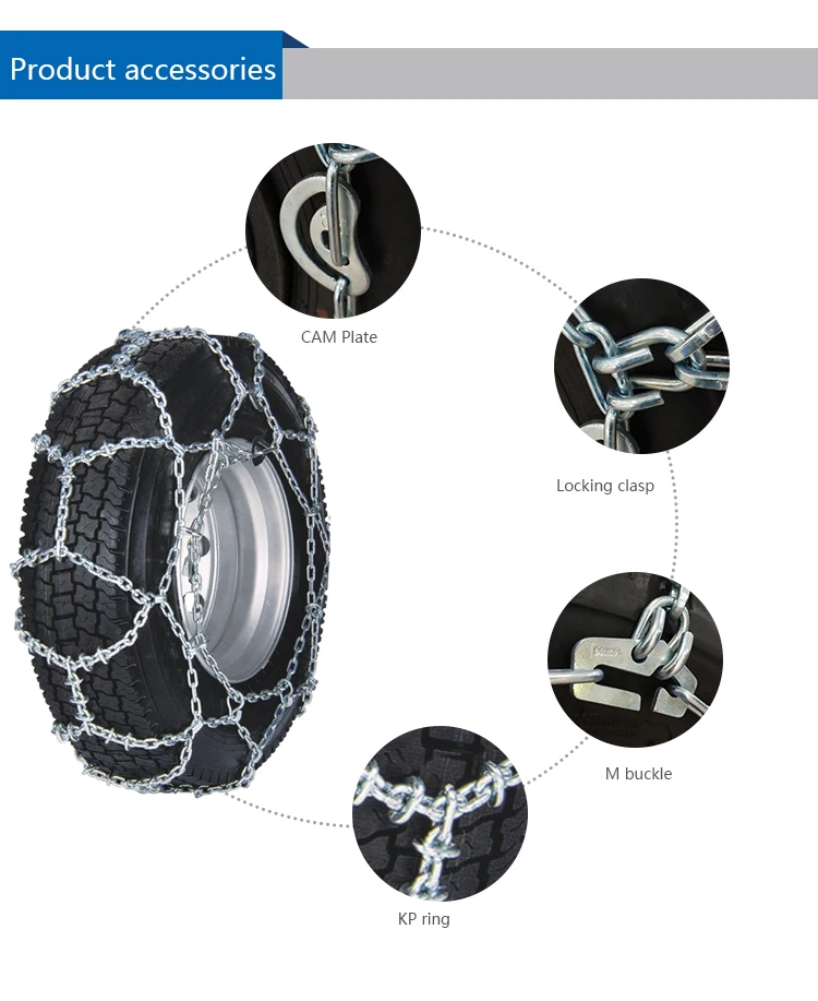 BOHU TNP type alloy steel tire chains wear-resistant truck tire anti-skid snow chain