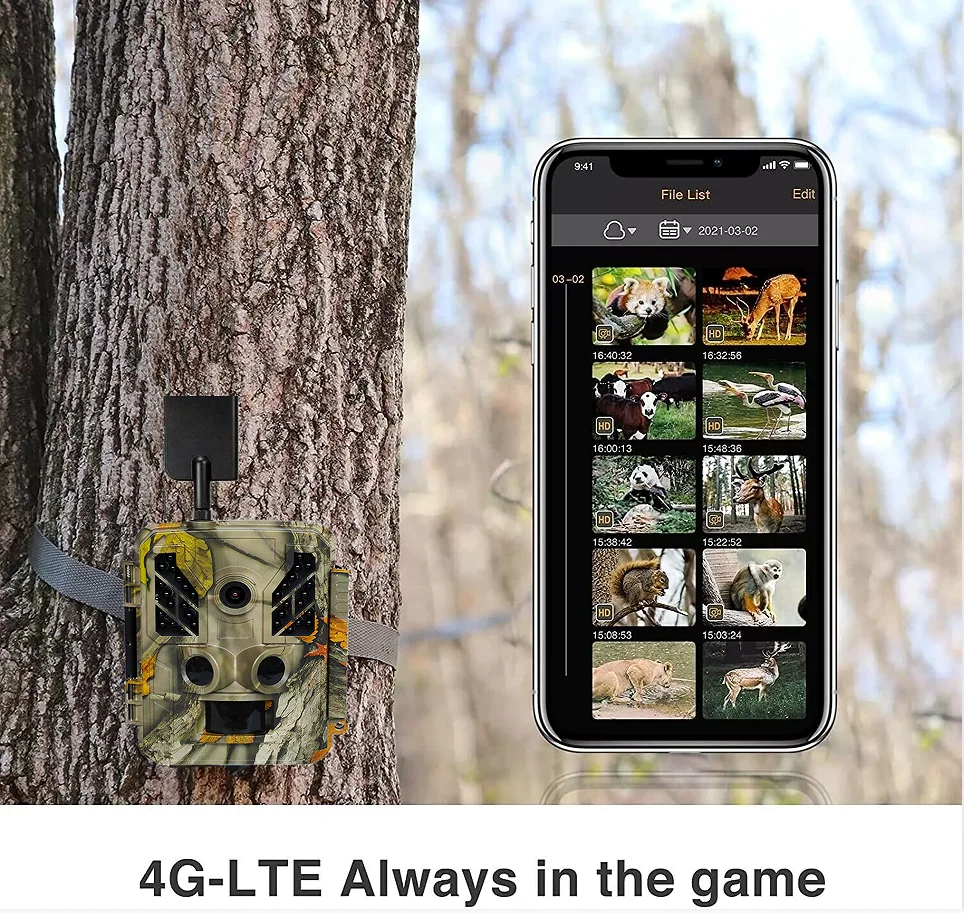 1080P Trail Cam Wide Angle 4g lte cloud app HD Wildlife Trail Camera Hunting Camera with 2 Inch Screen