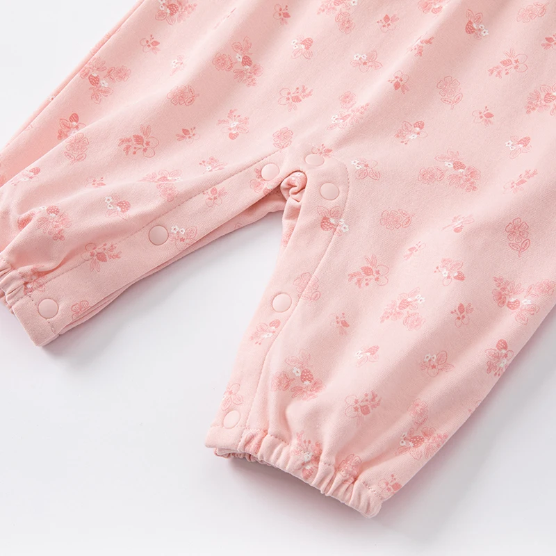 DB1221156  dave bella spring new born baby girls fashion floral print  jumpsuits infant toddler clothes children romper 1 piece