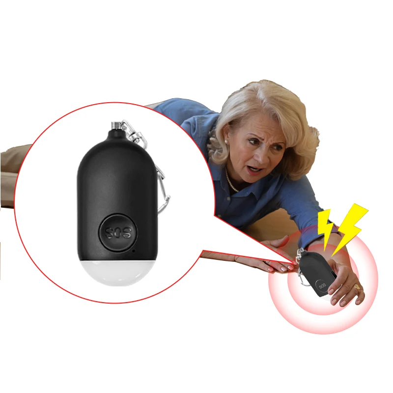 Manufacturer 130Db Self Defense Security Panic Button Alarm Flashlight Keychain Cute Self Defense Personal Alarm Kids