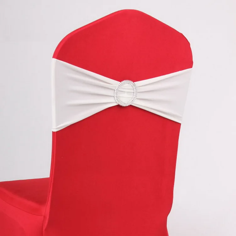 24 Colors Spandex Elastic Wedding Decorative Chair Sashes With Buckle Slider