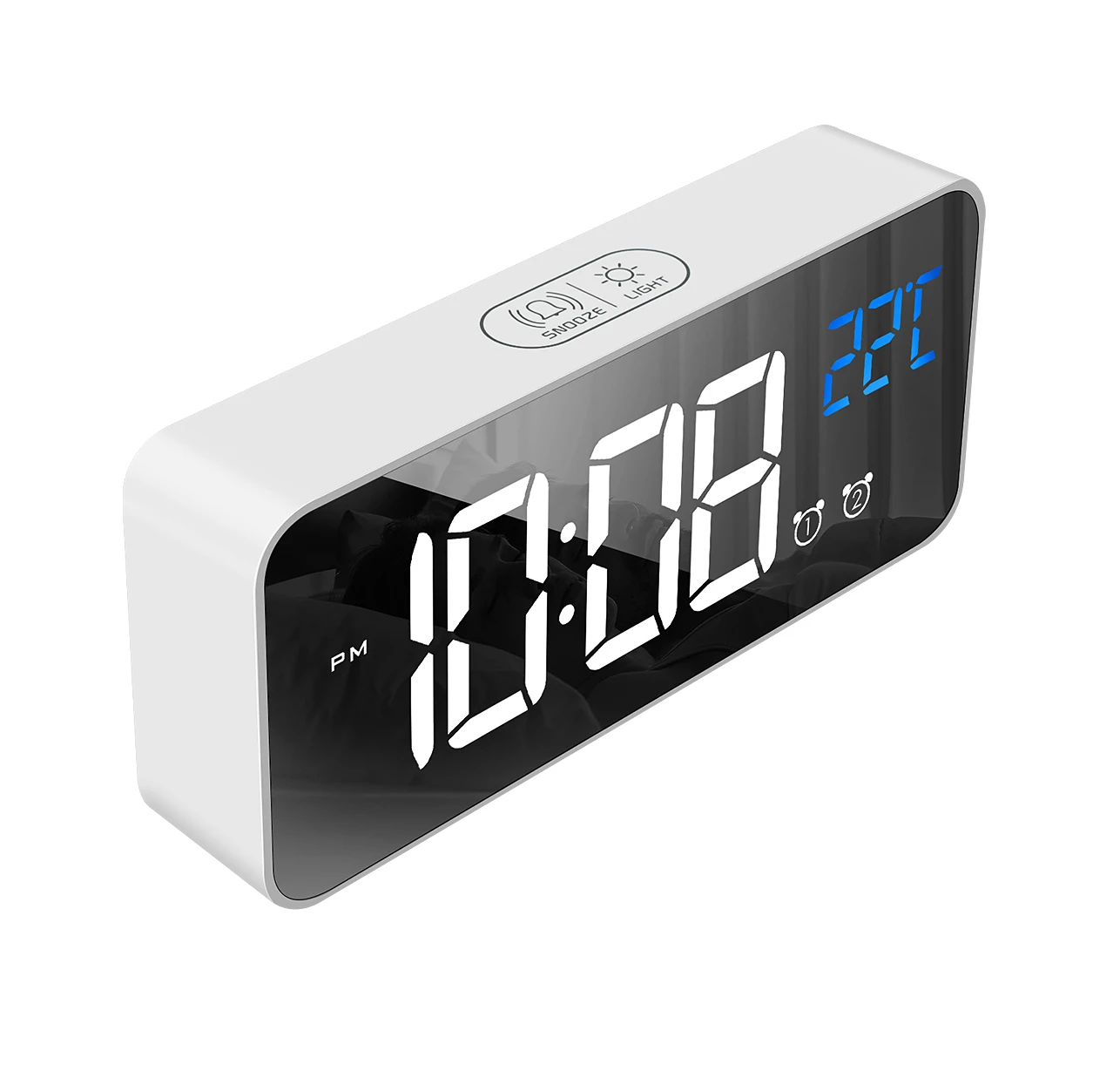 Manufacturer LED  digital alarm mirror clock  display table clock wall watch with snooze function outdoor clocks for kids