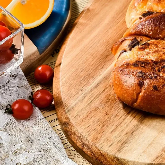 Blue Resin Cutting Board Acacia Wood Chopping Board Customizable Wood + Resin Oval Butcher Board for Kitchen Gift