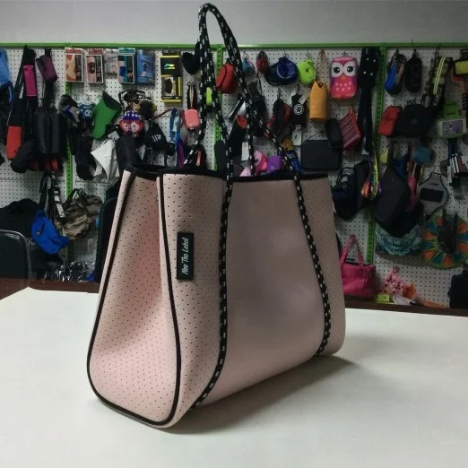 Private label  ECO friendly perforated neoprene beach tote bag