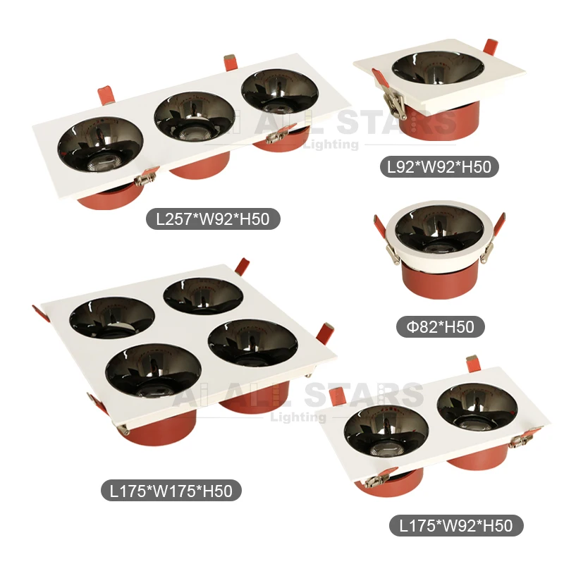 Recessed COB LED Light Spot Light Downlight Round Ceiling Spotlight Surface Mounted Anti Glare Downlight Frame SKD