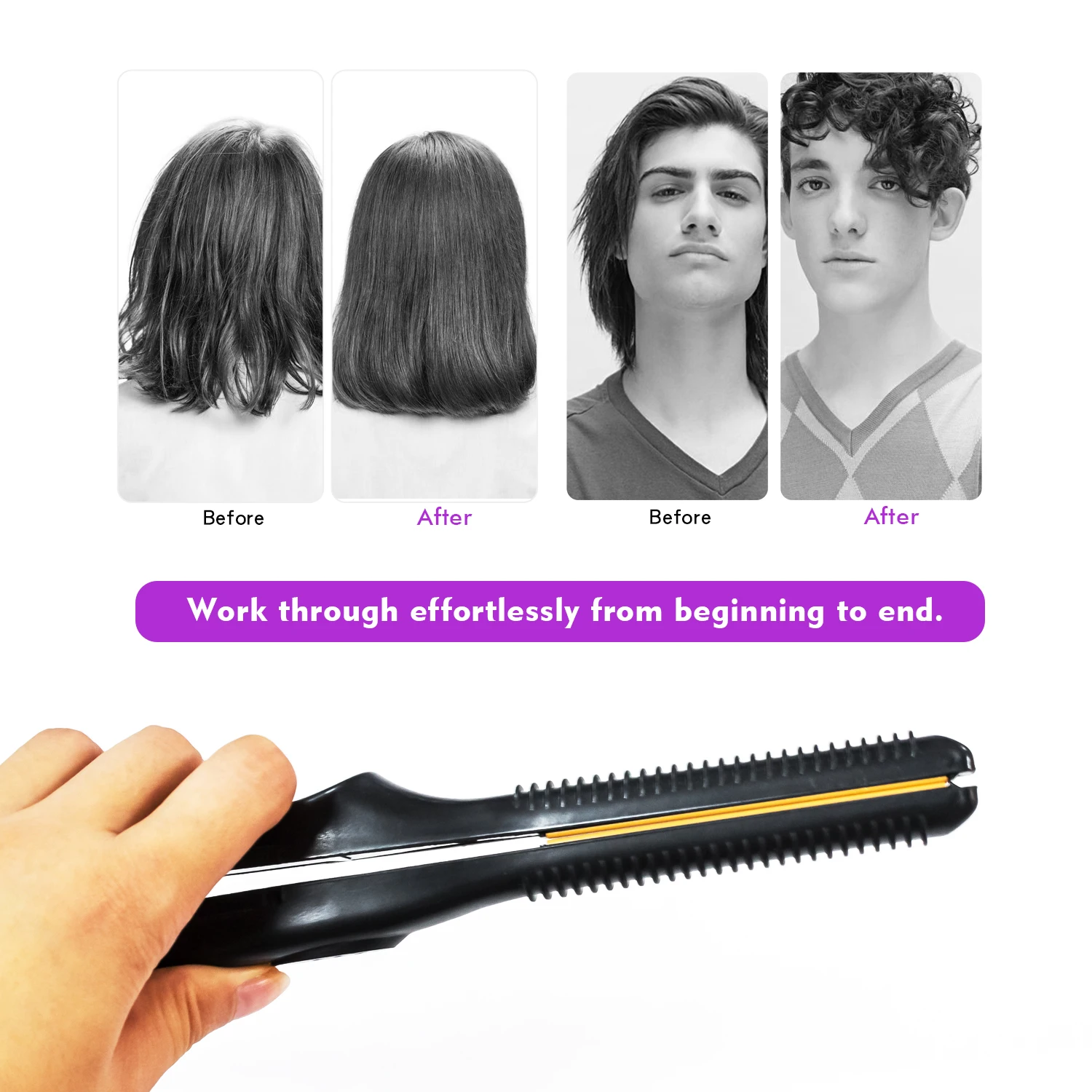 Professional Mini Hair Straightener Curler 2 In 1 Flat Iron Small Men Short Hair Straightening