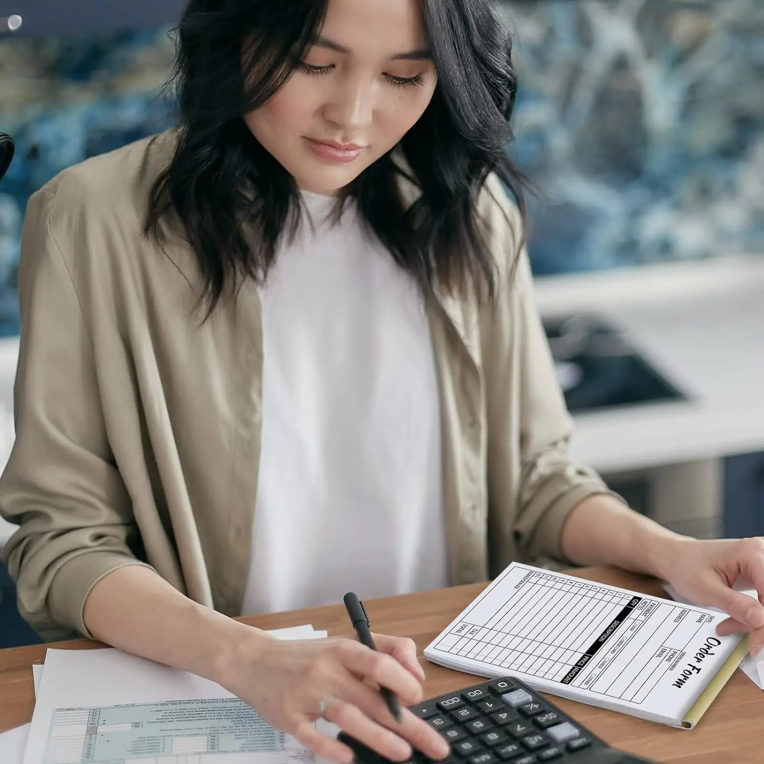 Custom Size Three Part Restaurant Check Book Cash Receipt Brochure