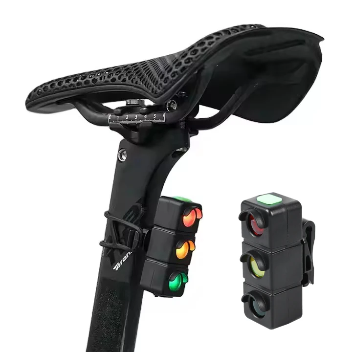 Red Yellow Green Safety Warning Bike Light 3 Color Waterproof USB Rechargeable 7 Modes Flashing Bicycle Lights for Night Riding