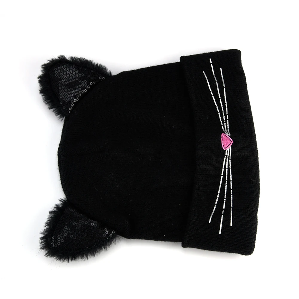 Зимние вязаные крючком детские шапки с 3D мягкими ушками кошачьими ушками вязаные для младенцев мальчиков девочек детей