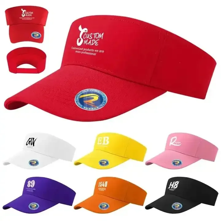 Custom Logo Sun Visor Hat Embroidery Print Empty Top Golf Visor Cap viceras deportiva para el sol viseira sunvisor