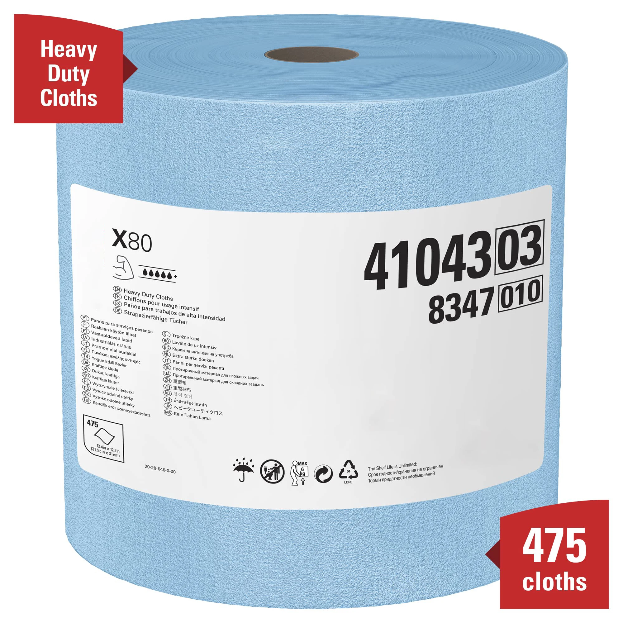 475 Sheets Perforated Disposable Extended Use Jumbo Heavy Duty Hand Wet Wipes Roll For Oil Grease