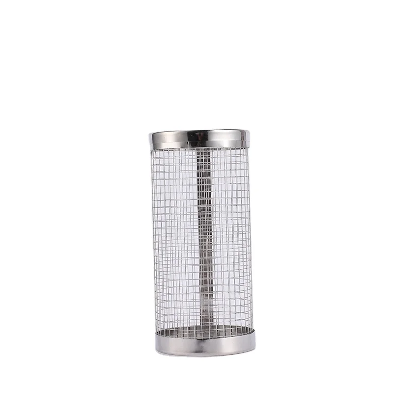 New barbecue wire mesh grill net round bbq Stainless Steel Grill Mesh cylinder Rolling Grilling Basket