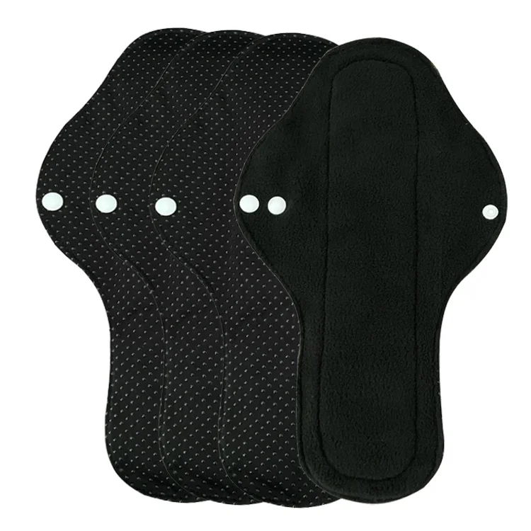 No-Slip  Silicone coating Waterproof PUL  sanitary pads  Super Absorbent OEM size Bamboo charcoal menstrual pads