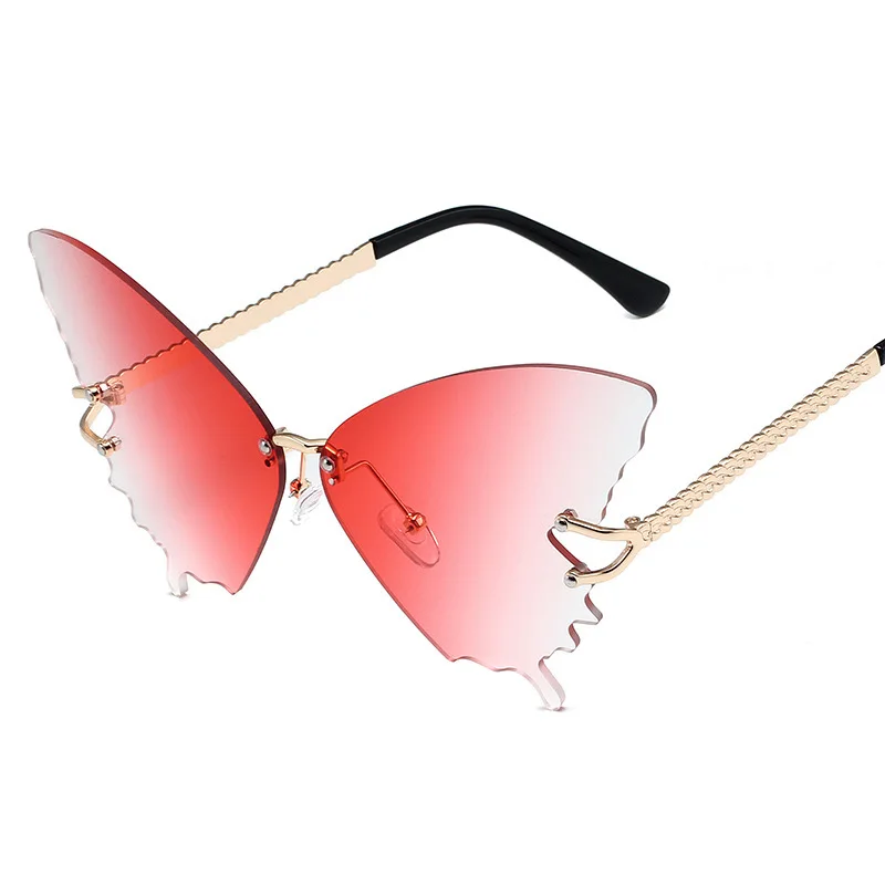 2024 Y2K Butterfly Shaped Sunglasses Fashion Sun Glasses Large Frame Gradient Color Sunglasses for Women