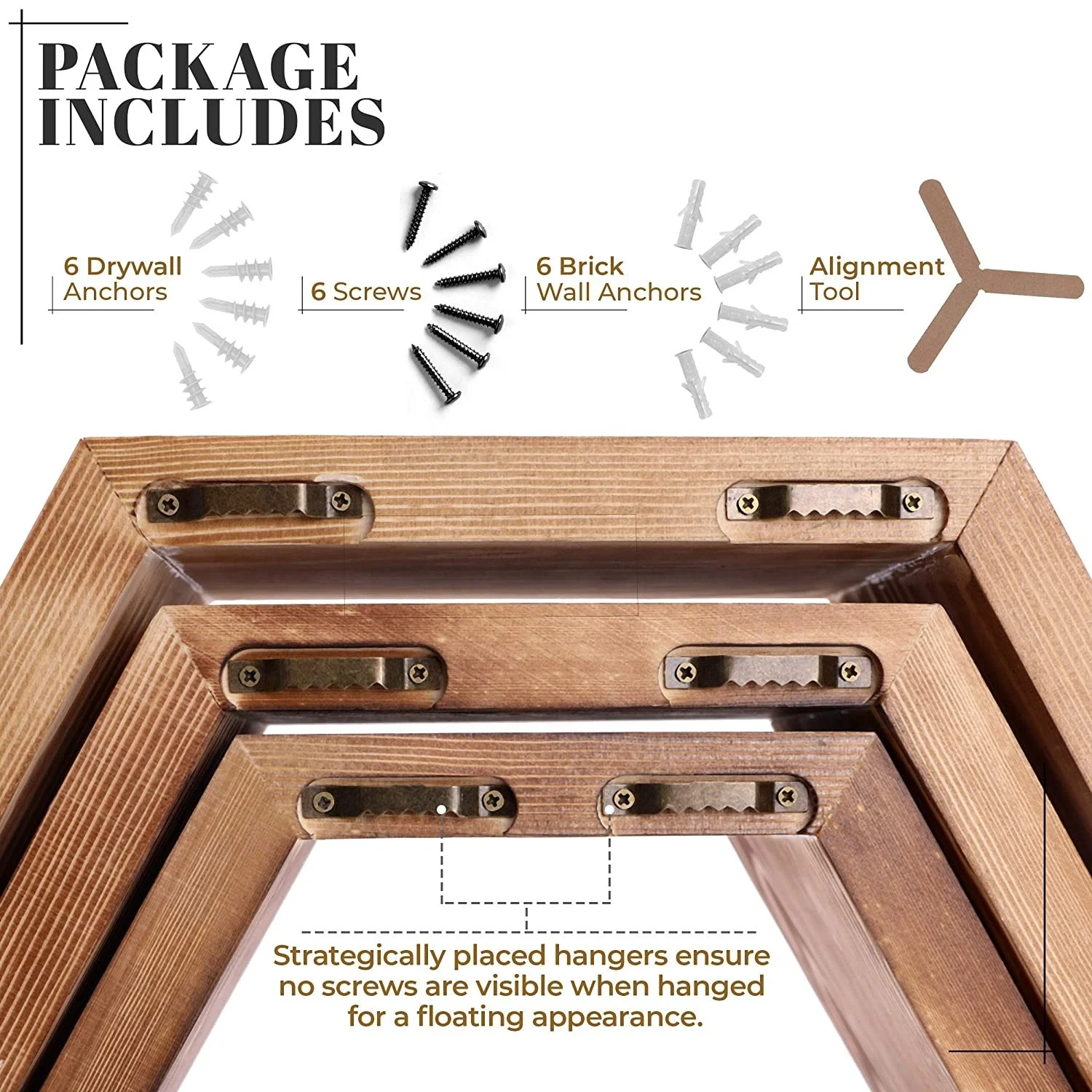 Hexagon Floating Shelves Set of 3 Boho Wall Decor Geometric Hexagon Shelves Wooden Honeycomb Succulent Plant Shelf