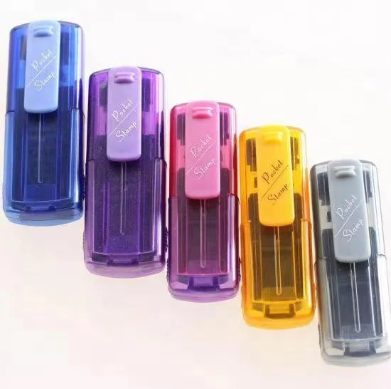 wholesale good quality office automatic pre-inked stamp pocket stamp 38*14mm self inking stamp