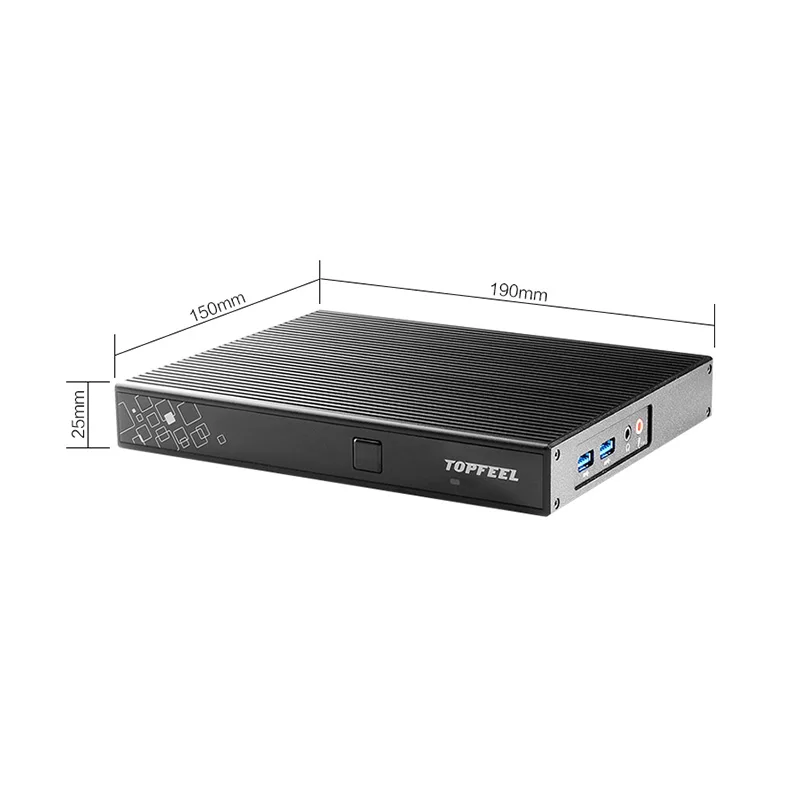 
TOPFEEL T1S barebone fanless industrial mini pc itx 4K support linux j1900 Low power consumption portable embedded computer 