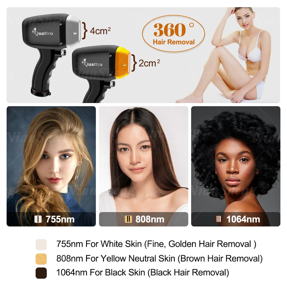 755 808 1064nm so pranos ice platinum Titanium Diode Laser  Permanent Hair Removal Beauty Machine