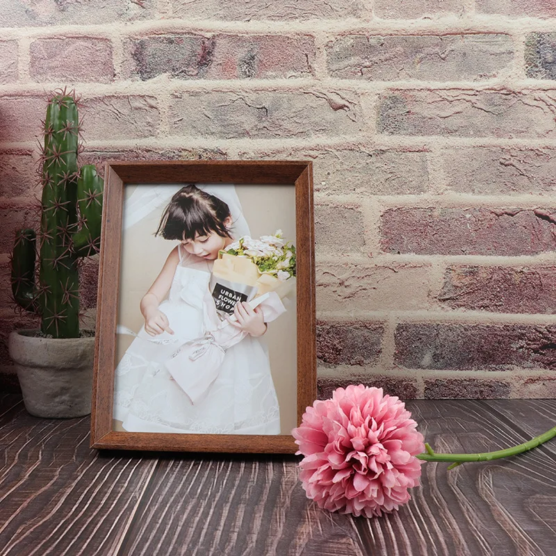 European retro wooden photo frame 5 6 7 8 10 inch wedding dress children baby