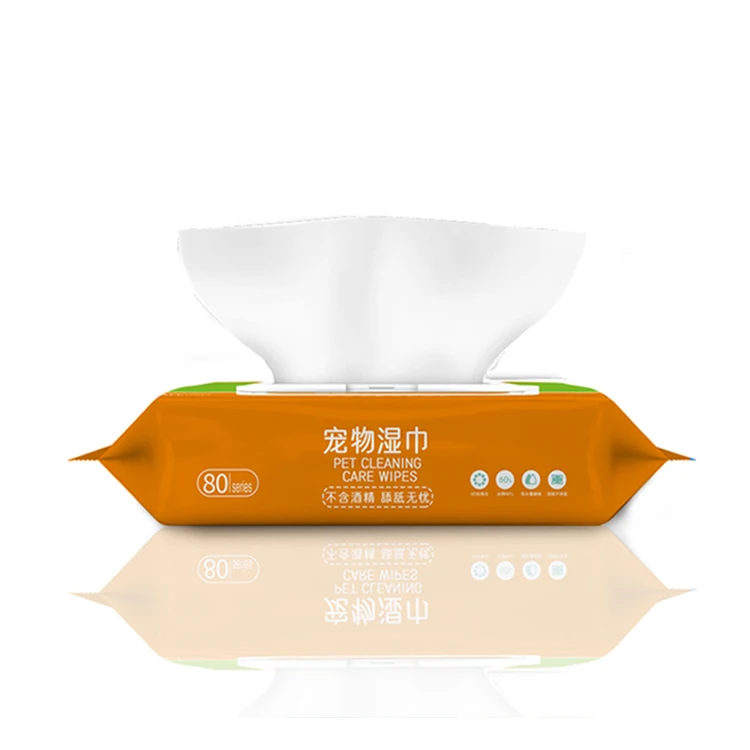 Biodegradable Soft Safe Eco Friendly Cleaning Pets Grooming Wet Wipes Pet Product 10000 Bags Non-woven Custom Request BST Care