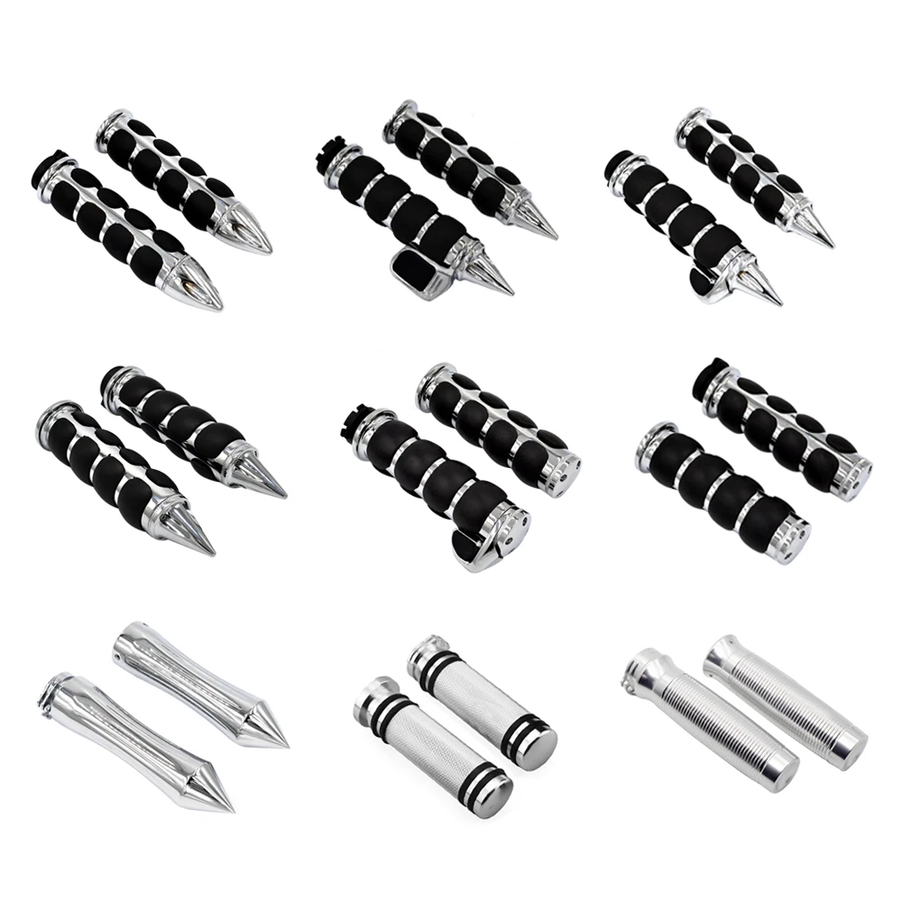 Motorcycle Aluminum Chrome Plastic Padded Handgrip Grips Handlebar Cover For Harley Universal 22mm 25mm