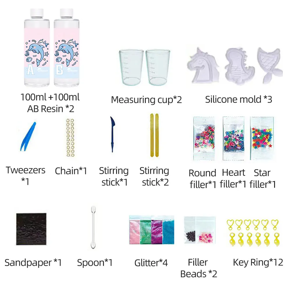 Funny Keychain Souvenirs Dog Tags Mobile Hanging Resin Crystal Crafts Arts Resin Craft DIY Kids Toys Making Kit