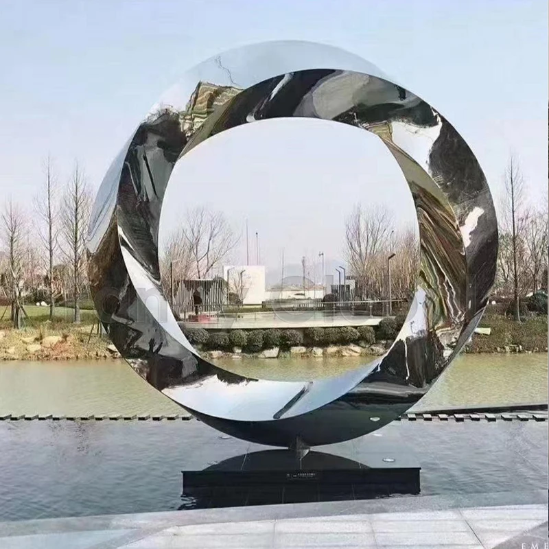 FANCY Large Metal Modern Arts Abstract Stainless Steel Sculpture