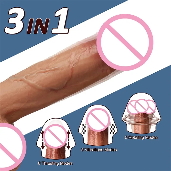 9.5 inch Thrusting Dildo Vibrator with 8 Thrusting Modes Penis for Women Realistic Vibrating Dildo G Spot Vibrator Sex Toys