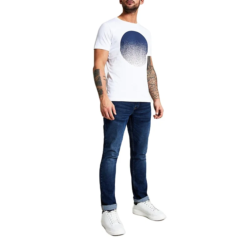 
Homme wholesale breathable silk screen printing white t shirts for men 
