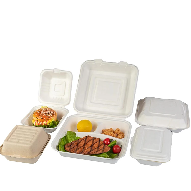 Заводская Прямая поставка 100% биоразлагаемый сахарный тростник bento 9*6 одноразовый