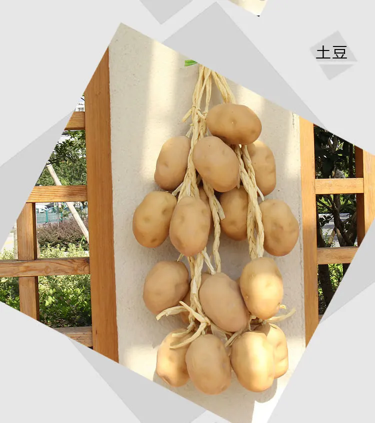 Custom Simulation Fruit And Vegetable String Wholesale Farmhouse Decoration Hanging Garlic Corn C