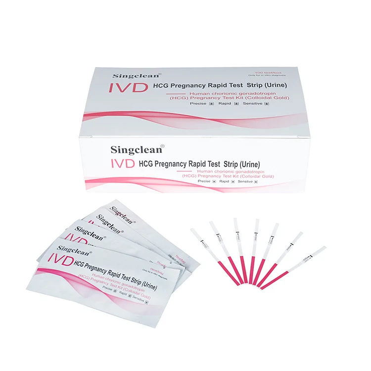 High Quality CE ISO Approved Singclean hCG Rapid Test Strips pregnancy test strip