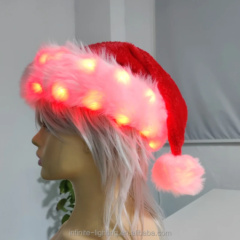 Festival Christmas Hat Party Hat Colorful LED Light Up Christmas Hat For Party Performance