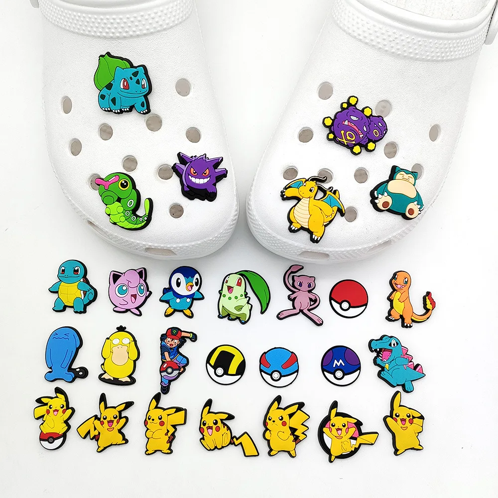 Hot Selling Pikachu Croc Charm Cute Anime Shoe Charms Soft PVC Cartoon Croc Charm for Adult Kids
