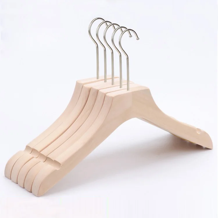 Stainless Steel Hook Solid Wood Hangers, Custom Luxury Wooden Hanger With Logo