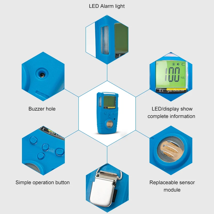 Portable Multi Single Gas Monitor Alarm Gas Detector Co Leak Ozone Analyzer
