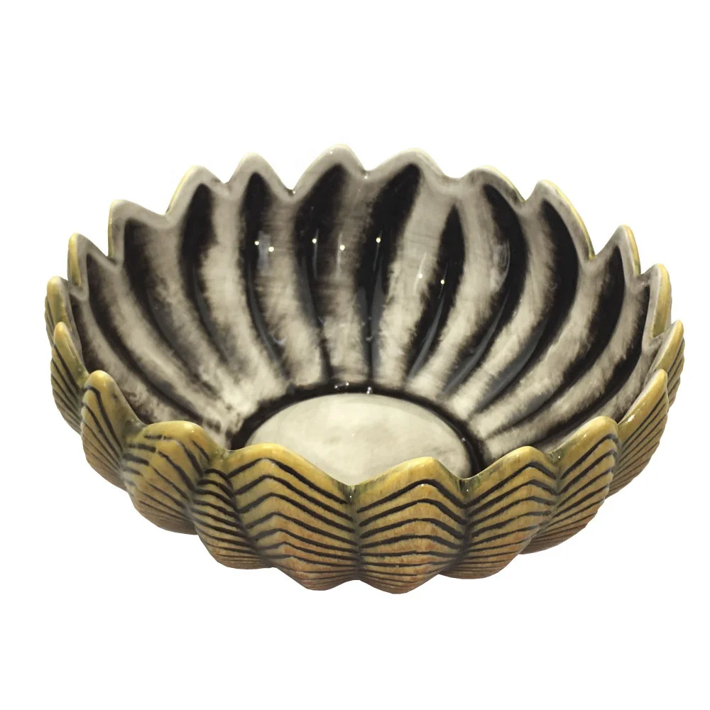 Creative Home decoration Feather design ceramic planter pot flower vase