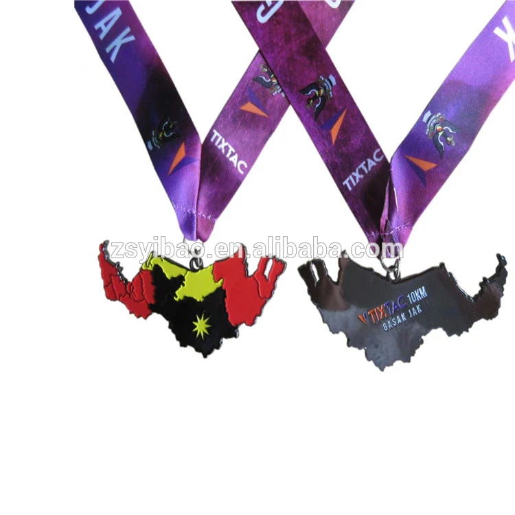 Silver Stainless Steel Polished Irregular Zinc Alloy Custom Trophies Metal Running Sport Sports Medal Display