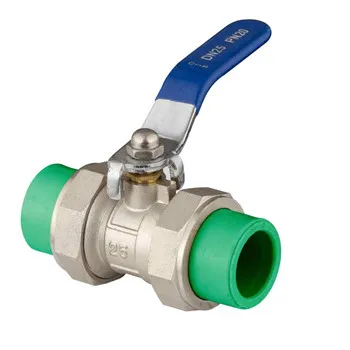 Оптовая цена Ppr двойной Соединительный латунный шарик PN25 клапан для сварки Пластиковая Труба цельный Водопровод