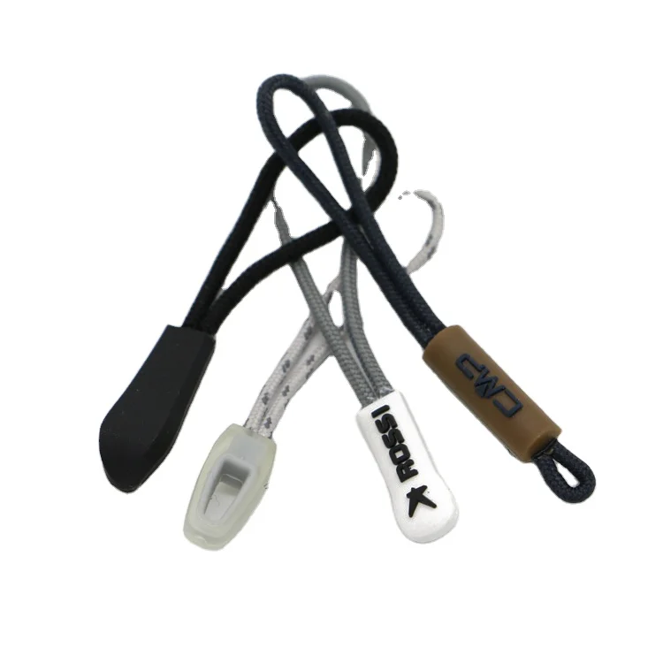 Wholesale bulk Custom rubber zipper pull for sport clothing,rubber zipper puller for sport shoes,zip puller with cord