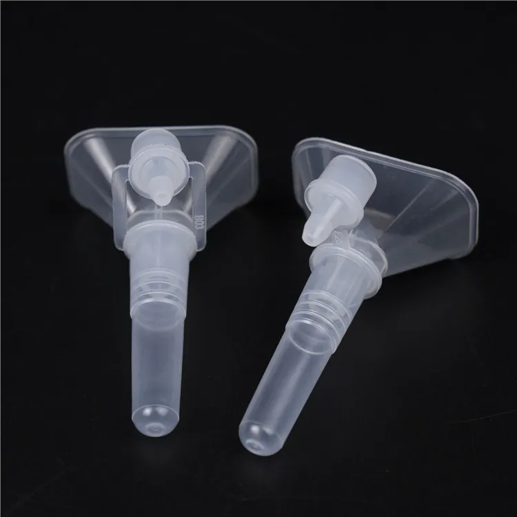 A saliva collection funnel and a dropper extraction tube used for saliva collection and extraction