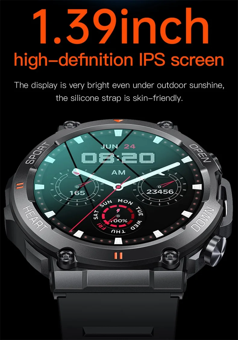 K56 PRO Smart Watch for Men 400mAh Long Standby 1.39 inch 360*360 HD Screen Heart Rate Outdoor Sports Smartwatch (3).jpg