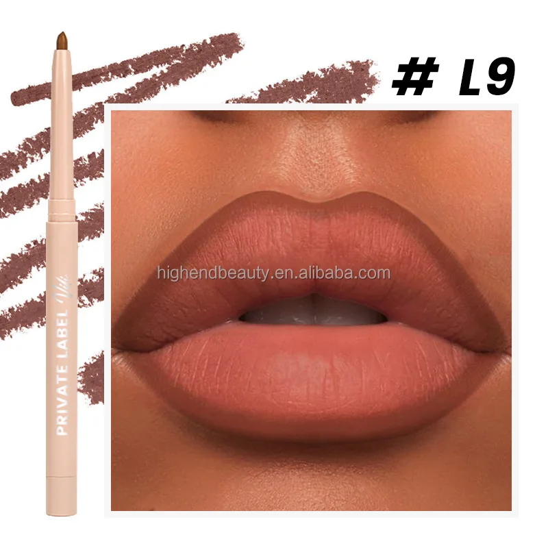 Custom Lip Pencil Lipstick Creamy Red Nude Dark Brown Lipliner Vegan Lip Liner Lipstick Pen Waterproof Matte Velvet Lip Pencil