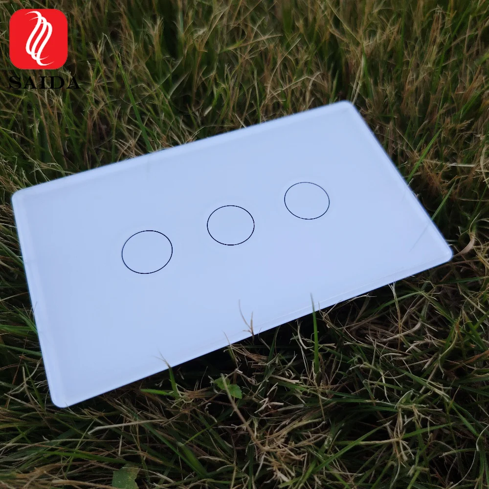 Customized 2mm-4mm Laser Cut Smart Wifi Wall Light Tempered Glass Touch Screen Switch Glass Panel